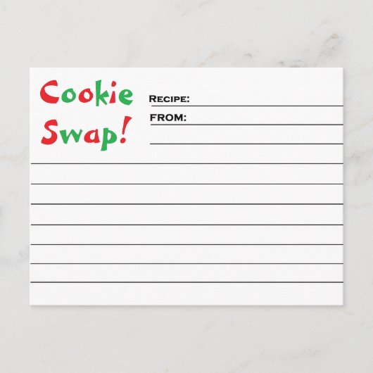 "Échange de cookies !" Cartes recettes (Devant)