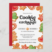 Échange de cookies Fête Noël Invitation (Devant / Derrière)
