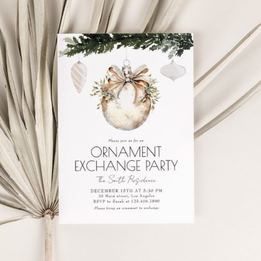 Échange d'ornement Invitation de fête de Noël