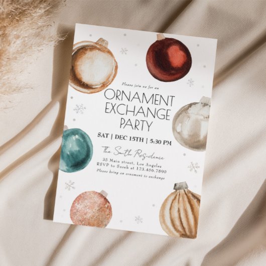 Échange d'ornement Invitation de fête de Noël