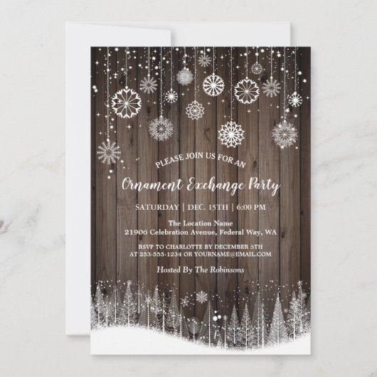 Échange d'ornements rustiques Invitation de Noël (Devant)