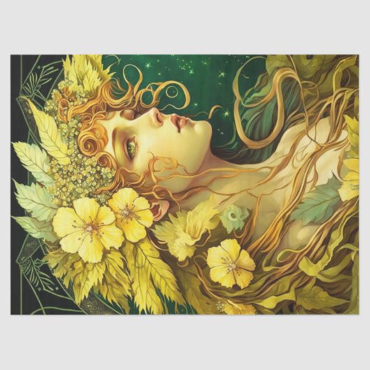 Echanted Flowers Forest Fairy Fantasy Decoupage Tissuepapier (Voorkant)