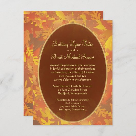 Échantillon de Faire-part de mariage - Arrondi de  (Devant / Derrière)