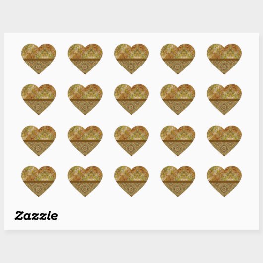 Échantillon de stickers en forme de cœur aux tons (Feuille)