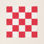 Écharpe À damiers croate rouge moderne<br><div class="desc">Cette écharpe présente un audacieux motif géométrique,  un fameux damier croate en rouge et blanc.</div>
