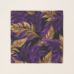 Écharpe à feuilles florales violette et or superbe<br><div class="desc">Écharpe à feuilles florales violette et or superbe</div>