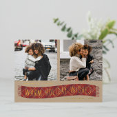 Écharpe carreaux d'hiver - Carte de vœux photo de (Debout devant)