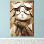 Écharpe Chat Lunettes Vintage Impression Rétro (Insitu (Plancher de Bois))