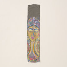 Écharpe en soie Divine Feminie Bouddha œuvre origi