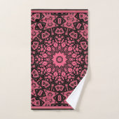 Écharpe patchwork ornement rose et noir (Serviette à main)