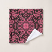 Écharpe patchwork ornement rose et noir (Gant de toilette)
