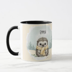 Écharpe personnalisée Mug à l'aquarelle de hérisso