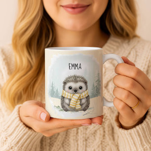 Écharpe personnalisée Mug à l'aquarelle Hérisson M