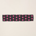 Écharpe Pointe Polka (rose noir et néon)<br><div class="desc">pois vintages...  parce qu'à Dottie...  on fait tout ce qu'on fait...  Arrière - plan noir avec pois rose néon...  Super petite idée cadeau...  la faveur de la fête...  la réserve... </div>