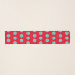 Écharpe Pointe Polka (Rouge et Aqua)<br><div class="desc">Pois...  en style vintage...  Arrière - plan rouge avec pois aqua...  Super petite idée cadeau...  la faveur de la fête...  la réserve... </div>