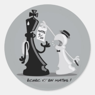 Echec en wiskunden ronde sticker
