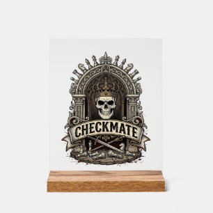 Échec et mat Roi Crâne Échecs Vintage