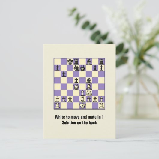 Échecs Mate Dans 1 Puzzle #2 Carte Postale (Debout devant)