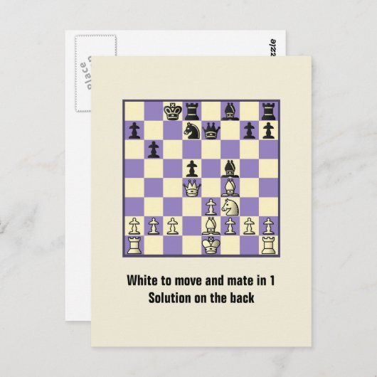 Échecs Mate Dans 1 Puzzle #2 Carte Postale (Devant / Derrière)
