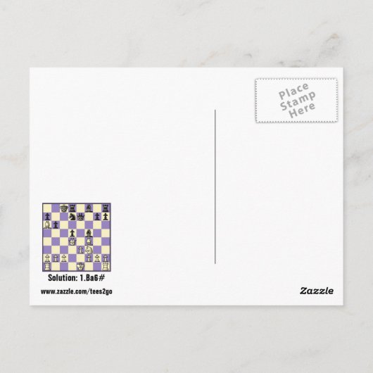 Échecs Mate Dans 1 Puzzle #2 Carte Postale (Dos)