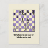 Échecs Mate Dans 1 Puzzle #2 Carte Postale (Devant)