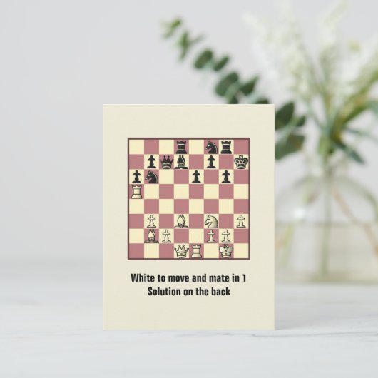 Échecs Mate Dans 1 Puzzle #4 Carte Postale (Debout devant)