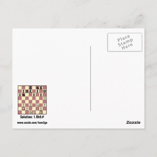 Échecs Mate Dans 1 Puzzle #4 Carte Postale (Dos)