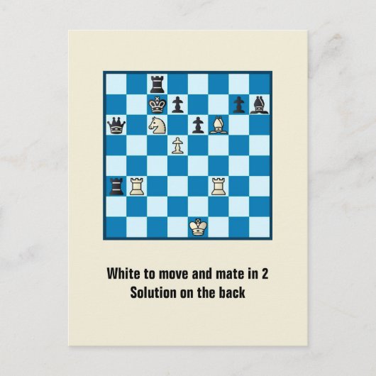 Échecs Mate Dans 2 Puzzle #1 Carte Postale (Devant)