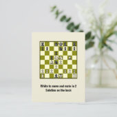 Échecs Mate Dans 2 Puzzle #2 Carte Postale (Debout devant)