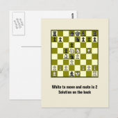 Échecs Mate Dans 2 Puzzle #2 Carte Postale (Devant / Derrière)