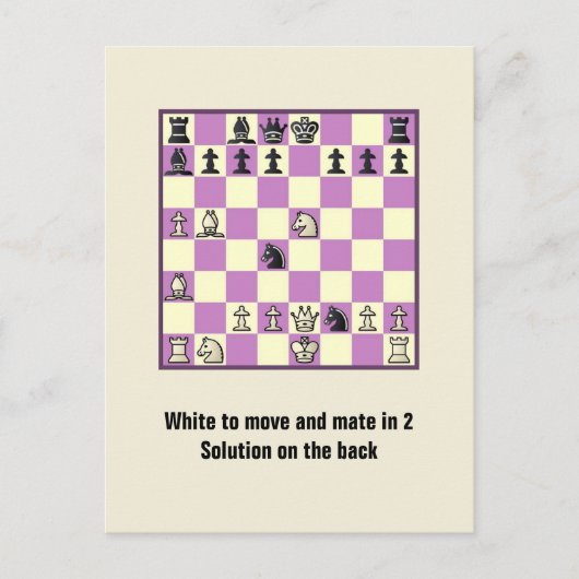 Échecs Mate Dans 2 Puzzle #3 Carte Postale (Devant)