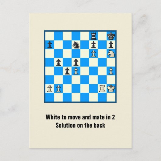 Échecs Mate Dans 2 Puzzle #5 Carte Postale (Devant)