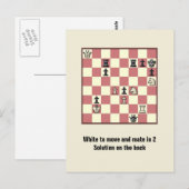 Échecs Mate Dans 2 Puzzle #6 Carte Postale (Devant / Derrière)