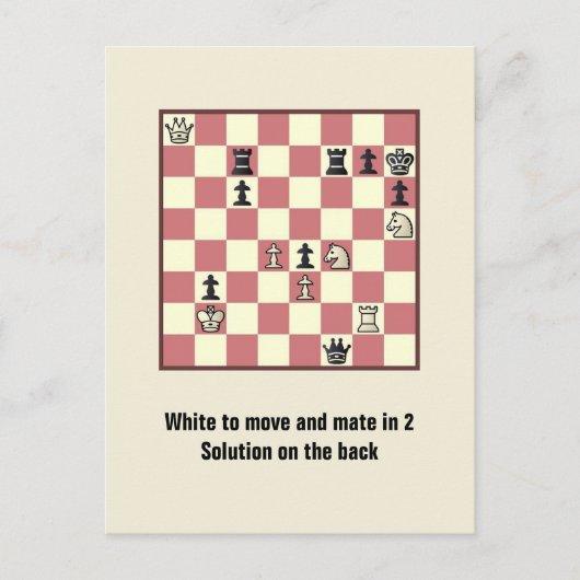 Échecs Mate Dans 2 Puzzle #6 Carte Postale (Devant)