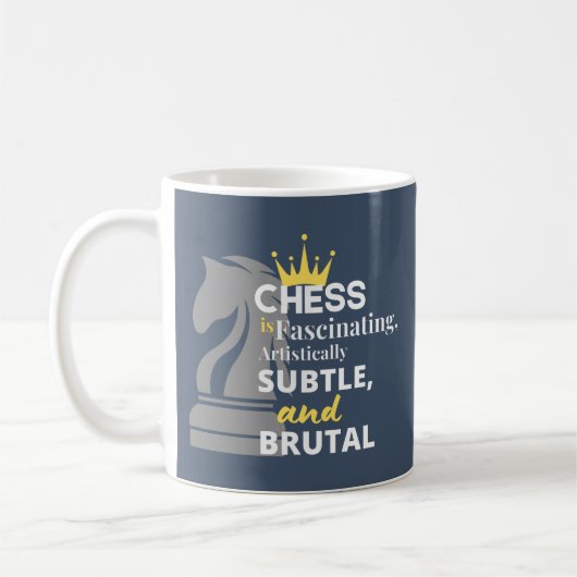 Échecs - Mug de café artistique subtile (Gauche)