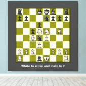 Échecs Puzzle Mate en 2 toile étirée Imprimer (Insitu (Plancher de Bois))