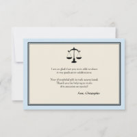 Échelle de justice Graduation bleu Merci note