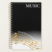 Échelle de note de musique noire et d'or (Devant)