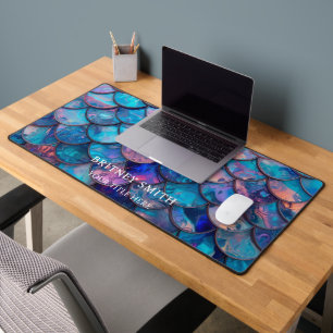 Échelle de sirène iridescente fausse bleu aqua