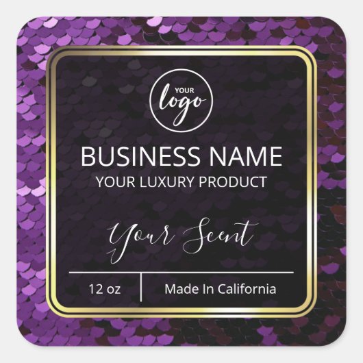 Échelle Sirène Purple Et Étiquettes Bougie Or (Devant)