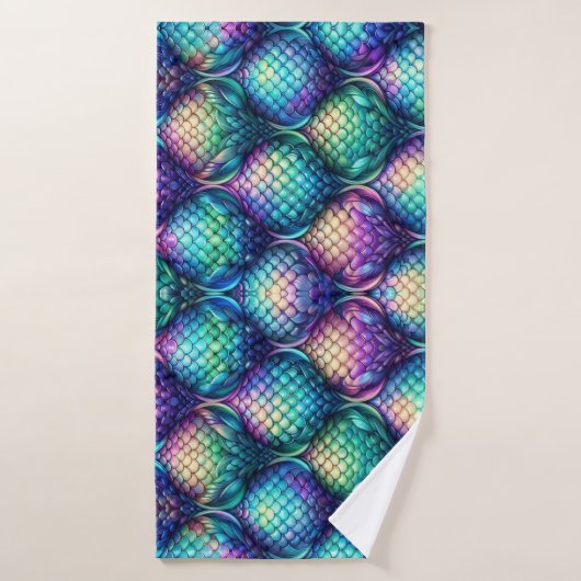 Échelles aquatiques colorées/irisées (Serviette de bain)