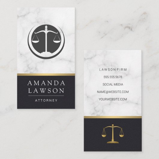 Échelles de justice | Avocat | Carte de rendez-vou (Devant / Derrière)