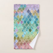 Échelles de Parties scintillant de sirène d'été #1 (Serviette à main)