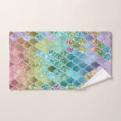 Échelles de Parties scintillant de sirène d'été #1 (Serviette à main)