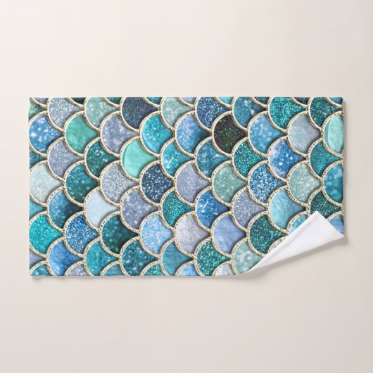 Échelles de poissons argentées à la mode de sirène (Serviette à main)