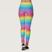 Echelles de sirène arc-en-ciel colorées Leggings (Dos)