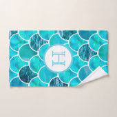 Échelles de sirène vert menthe turquoise monogramm (Serviette à main)