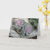 Echeveria Succulent Verjaardag Kaart (Gele Bloem)