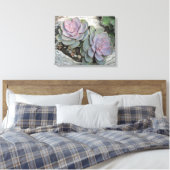 Echeveria Sur Toile Emballée De Bois Laissé (Insitu(Chambre))