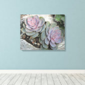 Echeveria Sur Toile Emballée De Bois Laissé (Insitu (Plancher de Bois))